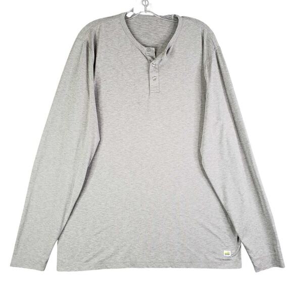 Vuori Henley Shirt Mens Large ? Gray Long Sleeve Performance Stretch Athletic - Picture 2 of 8